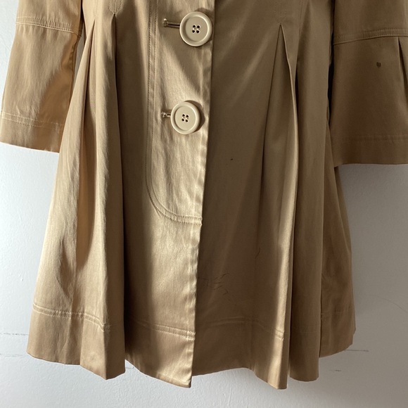 Vintage Y2K Satin Bell Sleeve Trench Jacket - Picture 8 of 16